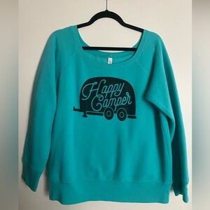 Bella Canvas Teal 'Happy Camper' Sweater